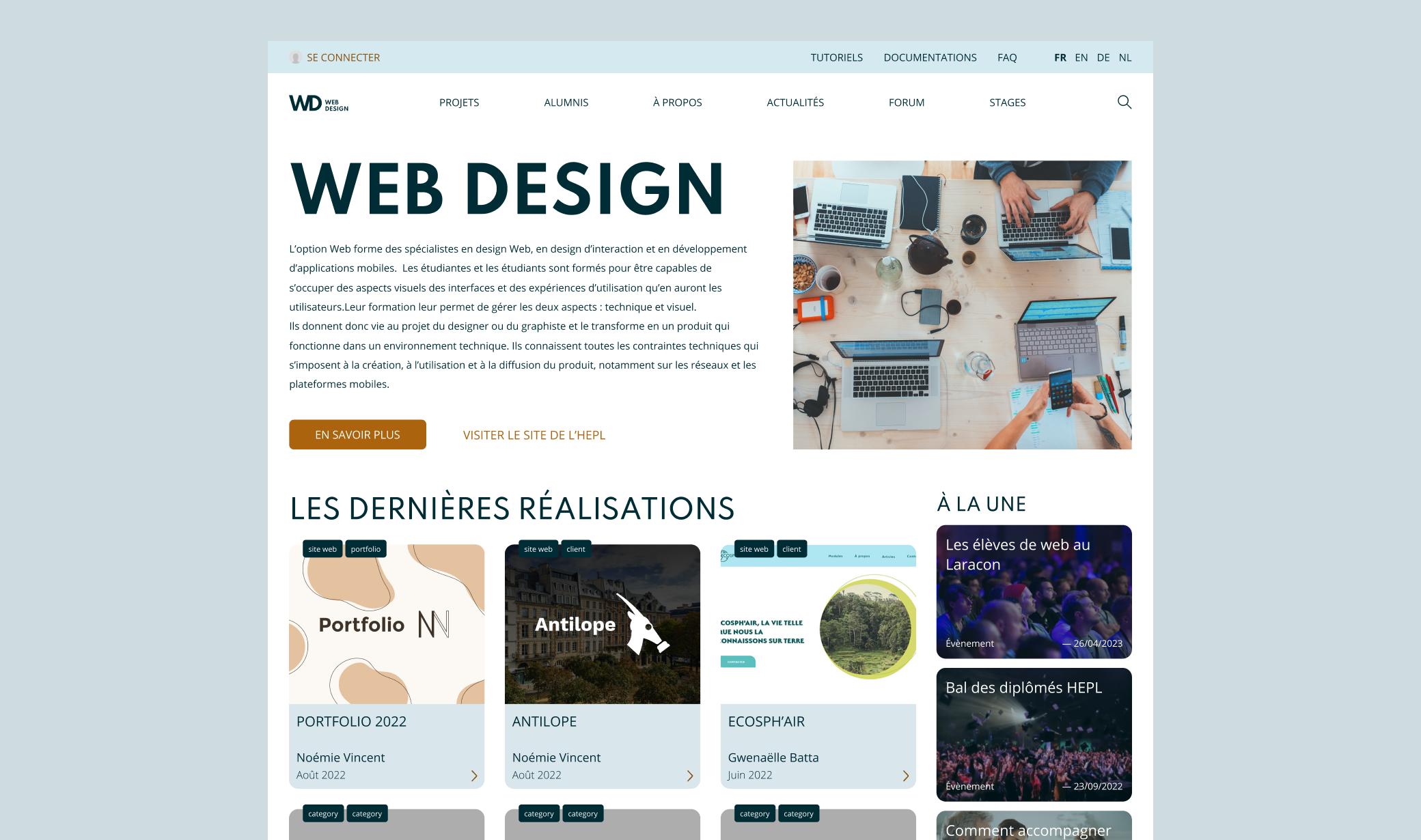 Project home page for the Option Web site
